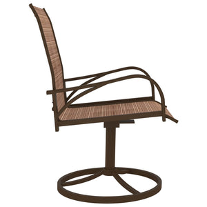 Galleria Design Garden Swivel Chairs 2 pcs Textilene and Steel Brown