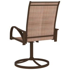 Galleria Design Garden Swivel Chairs 2 pcs Textilene and Steel Brown