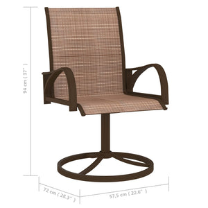 Galleria Design Garden Swivel Chairs 2 pcs Textilene and Steel Brown