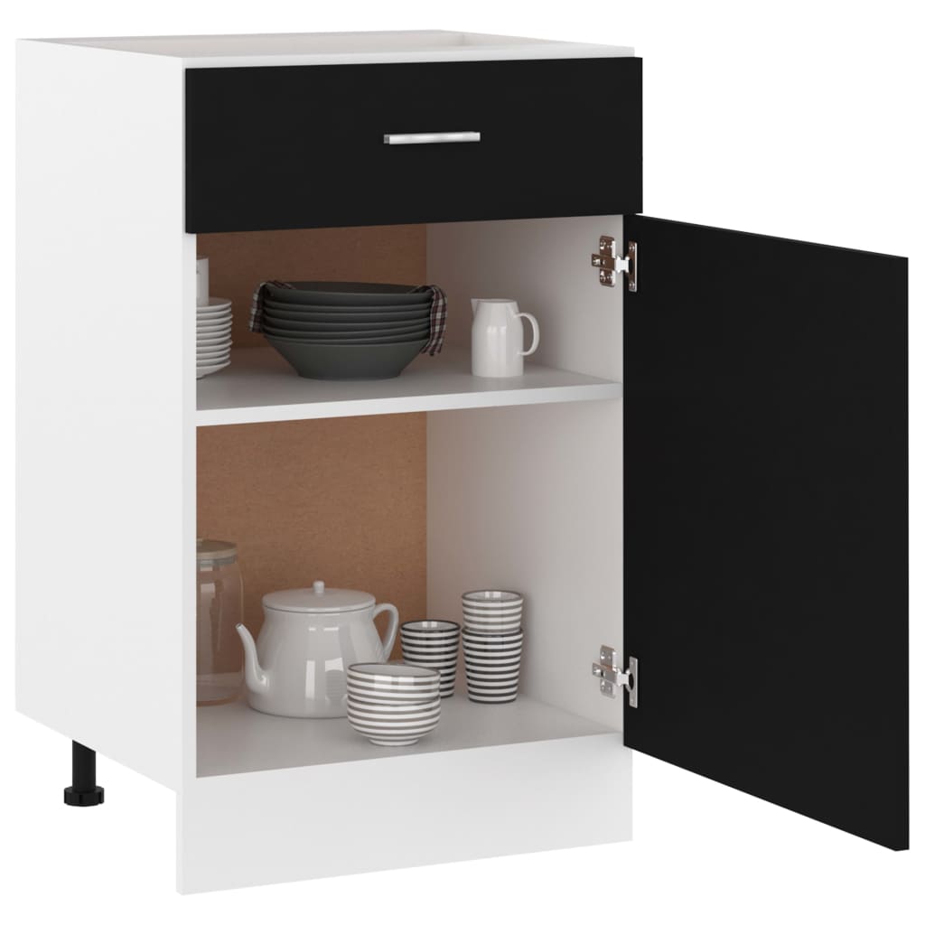 Galleria Design Drawer Bottom Cabinet Lyon Black 50x46x81.5 cm Engineered Wood