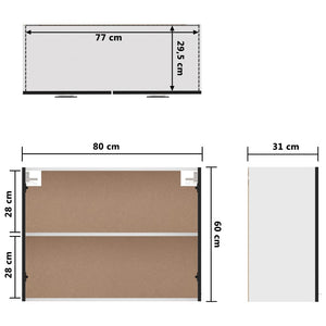 Galleria Design Hanging Cabinet Lyon Black 80x31x60 cm Engineered Wood