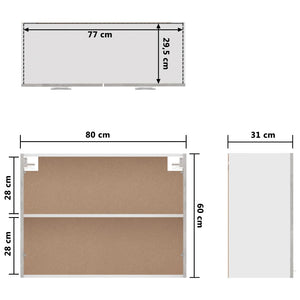 Galleria Design Hanging Cabinet Concrete Grey 80x31x60 cm Engineered Wood