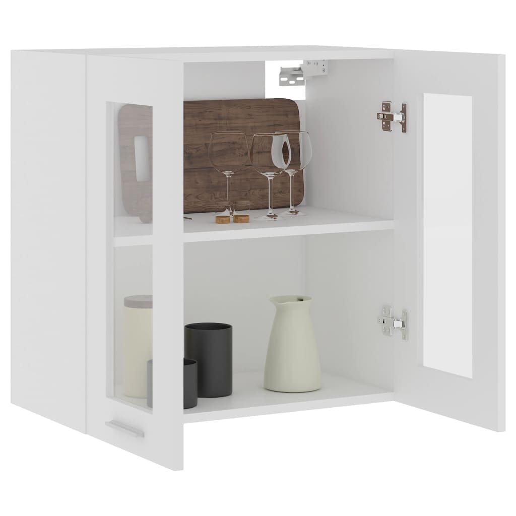 Galleria Design Hanging Glass Cabinet Lyon White 60x31x60 cm Engineered Wood