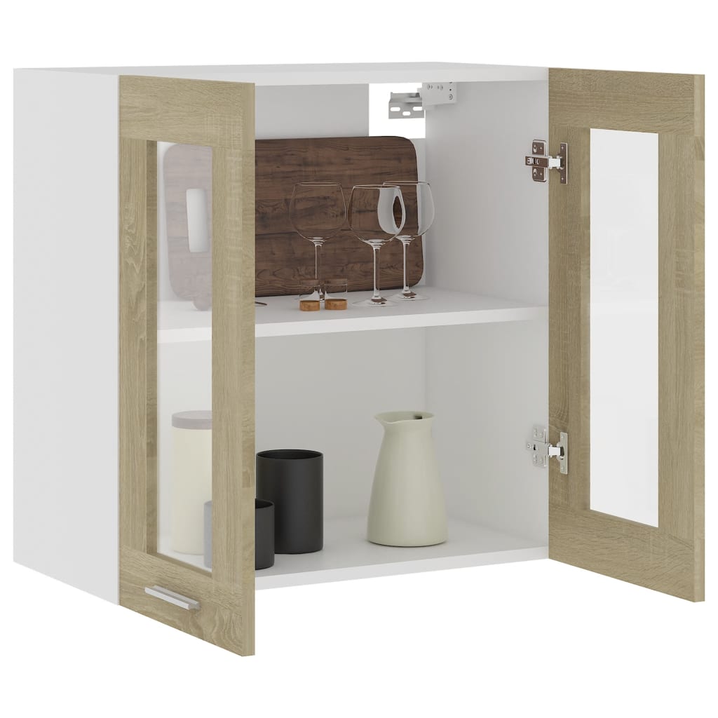 Galleria Design Hanging Glass Cabinet Sonoma Oak  60x31x60 cm Engineered Wood