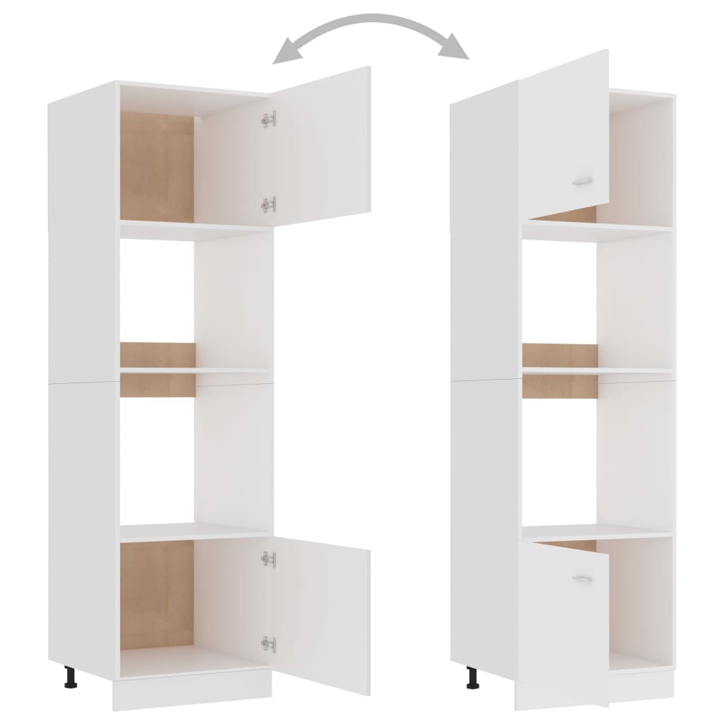 Galleria Design Microwave Cabinet White 60x57x207 Cm Engineered Wood