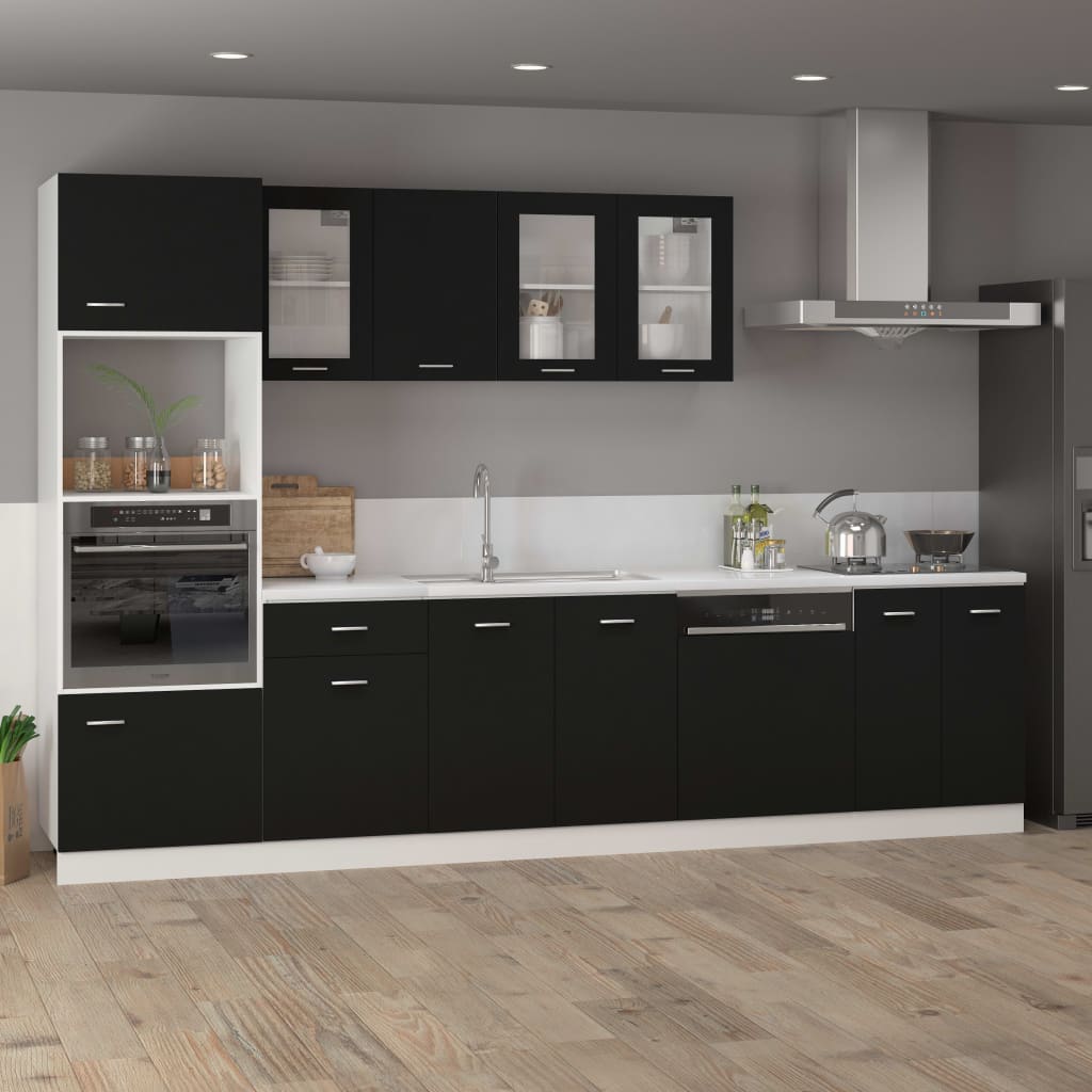 Galleria Design Microwave Cabinet Lyon Black 60x57x207 cm Engineered Wood