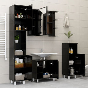 Galleria Design Bathroom Cabinet Black 30x30x179 cm Engineered Wood
