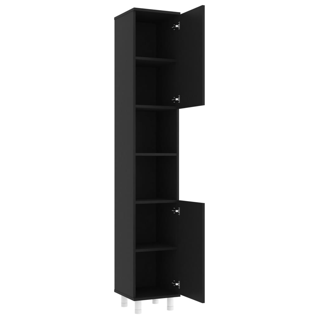 Galleria Design Bathroom Cabinet Black 30x30x179 cm Engineered Wood