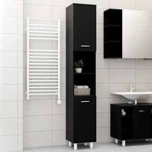 Galleria Design Bathroom Cabinet Black 30x30x179 cm Engineered Wood