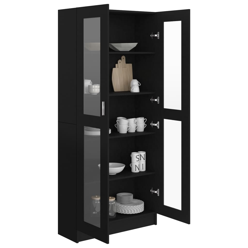 Galleria Design Vitrine Cabinet Black 82.5x30.5x185.5 cm Engineered Wood