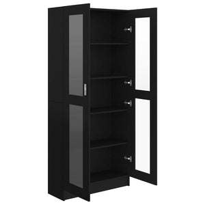 Galleria Design Vitrine Cabinet Black 82.5x30.5x185.5 cm Engineered Wood