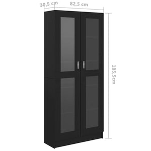 Galleria Design Vitrine Cabinet Black 82.5x30.5x185.5 cm Engineered Wood