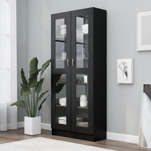 Galleria Design Vitrine Cabinet Black 82.5x30.5x185.5 cm Engineered Wood