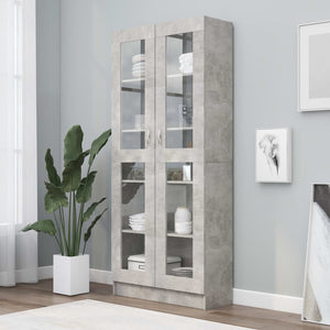 Galleria Design Vitrine Cabinet Concrete Grey 82.5x30.5x185.5 cm Engineered Wood
