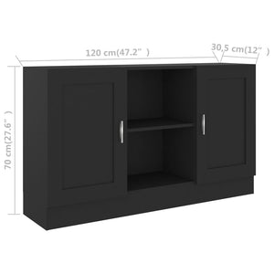 Galleria Design Sideboard Black 120x30.5x70 cm Engineered Wood