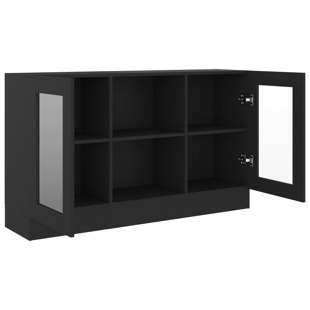 Galleria Design Vitrine Cabinet Black 120x30.5x70 cm Engineered Wood