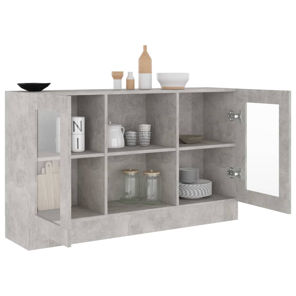 Galleria Design Vitrine Cabinet Concrete Grey 120x30.5x70 cm Engineered Wood