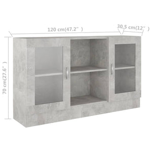 Galleria Design Vitrine Cabinet Concrete Grey 120x30.5x70 cm Engineered Wood