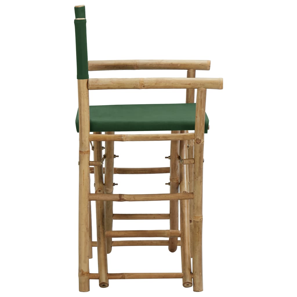 Galleria Design Folding Director's Chairs 2 pcs Green Bamboo and Fabric