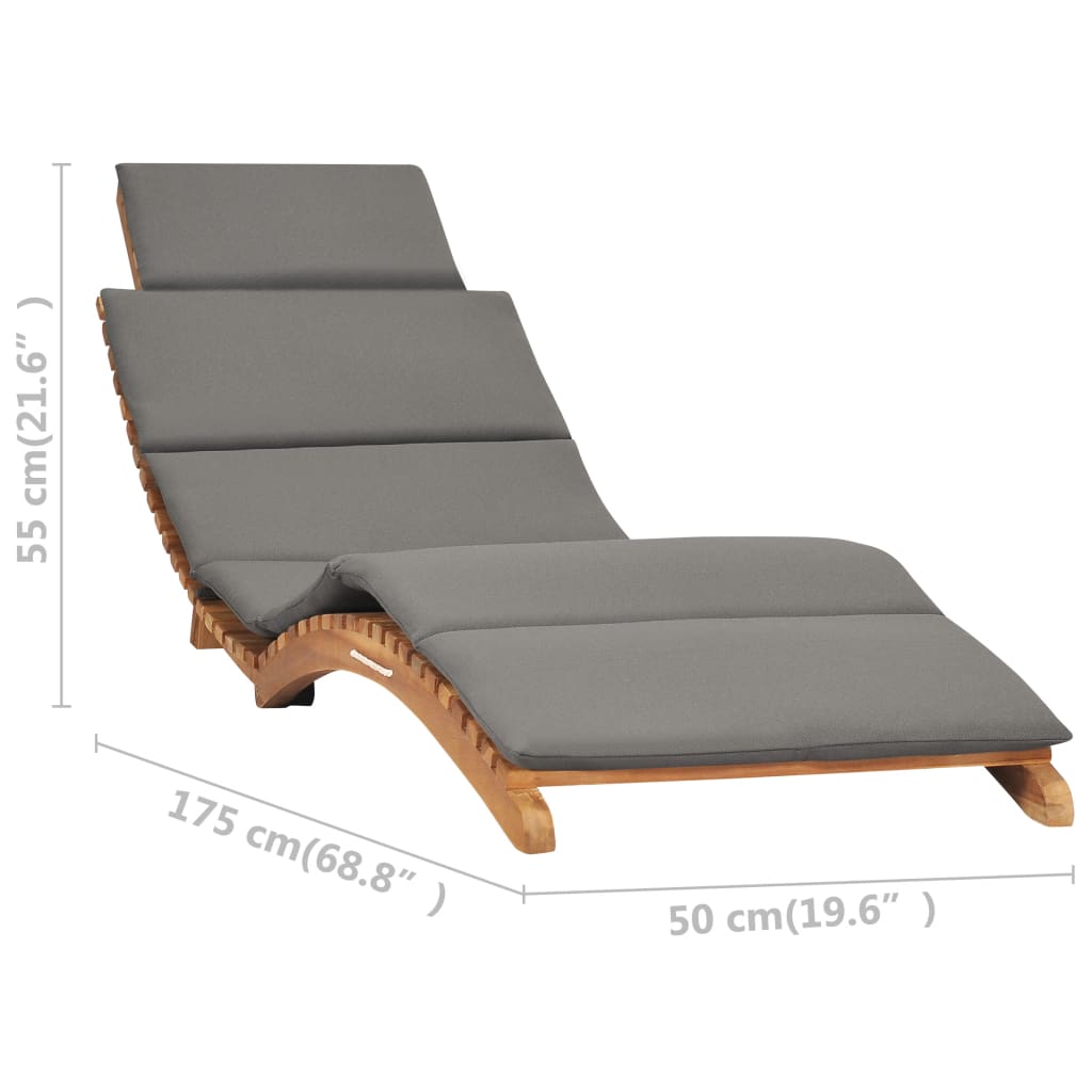 Grey folding store sun lounger