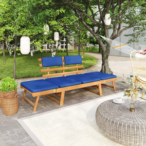 Galleria Design Garden Bench with Cushions 2-in-1 190 cm Solid Acacia Wood