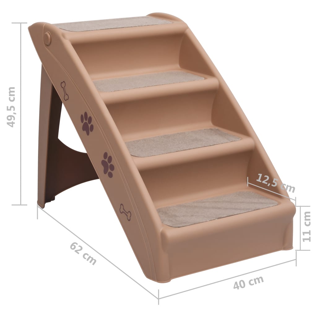 Galleria Design Folding Dog Stairs Brown 62x40x49.5 cm