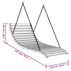 Galleria Design Swing Bed Solid Bent Wood with Teak Finish 115x147x46 cm