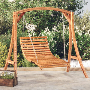 Galleria Design Swing Bed Solid Bent Wood with Teak Finish 115x147x46 cm