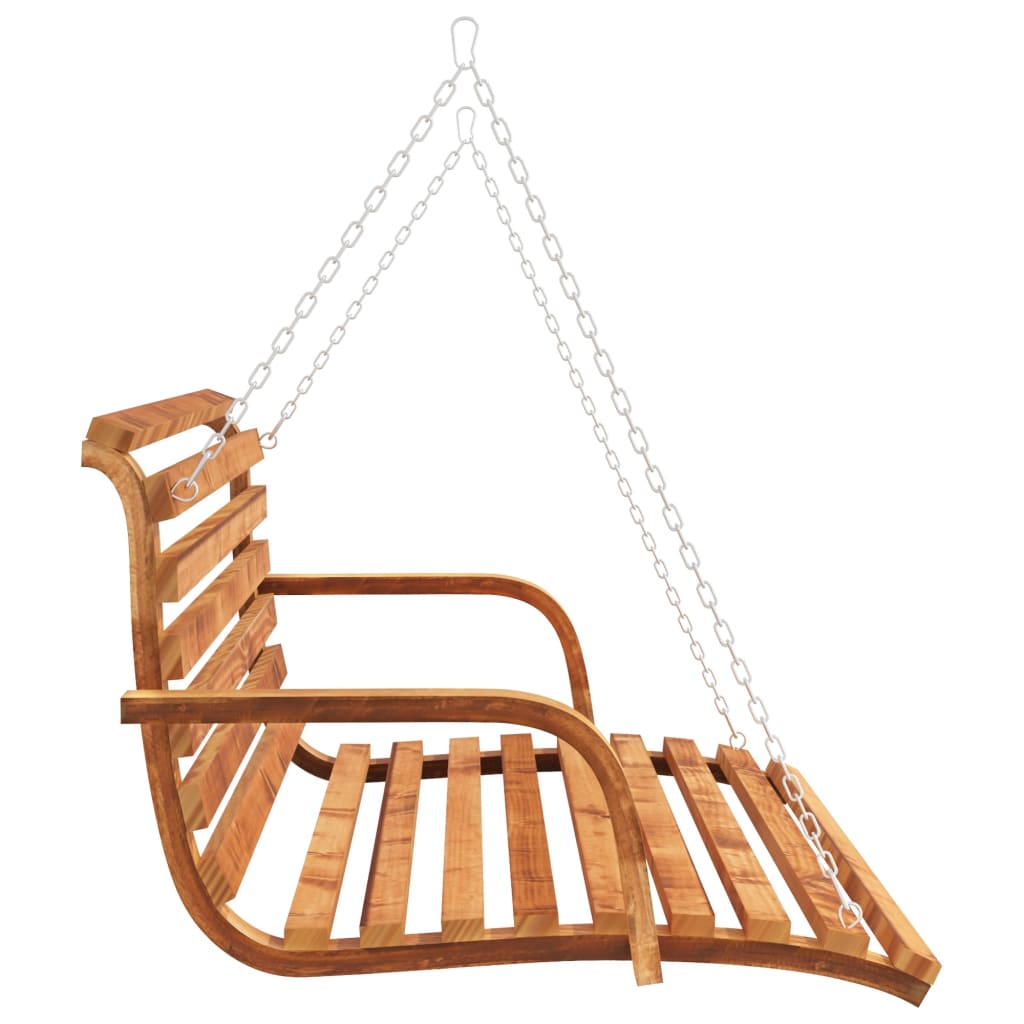 Galleria Design Swing Bench Solid Bent Wood with Teak Finish 126x63x92 cm