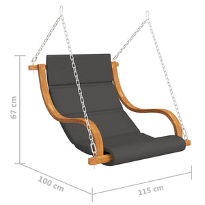 Galleria Design Swing Chair without Swing Frame with Cushion Solid Bent Wood