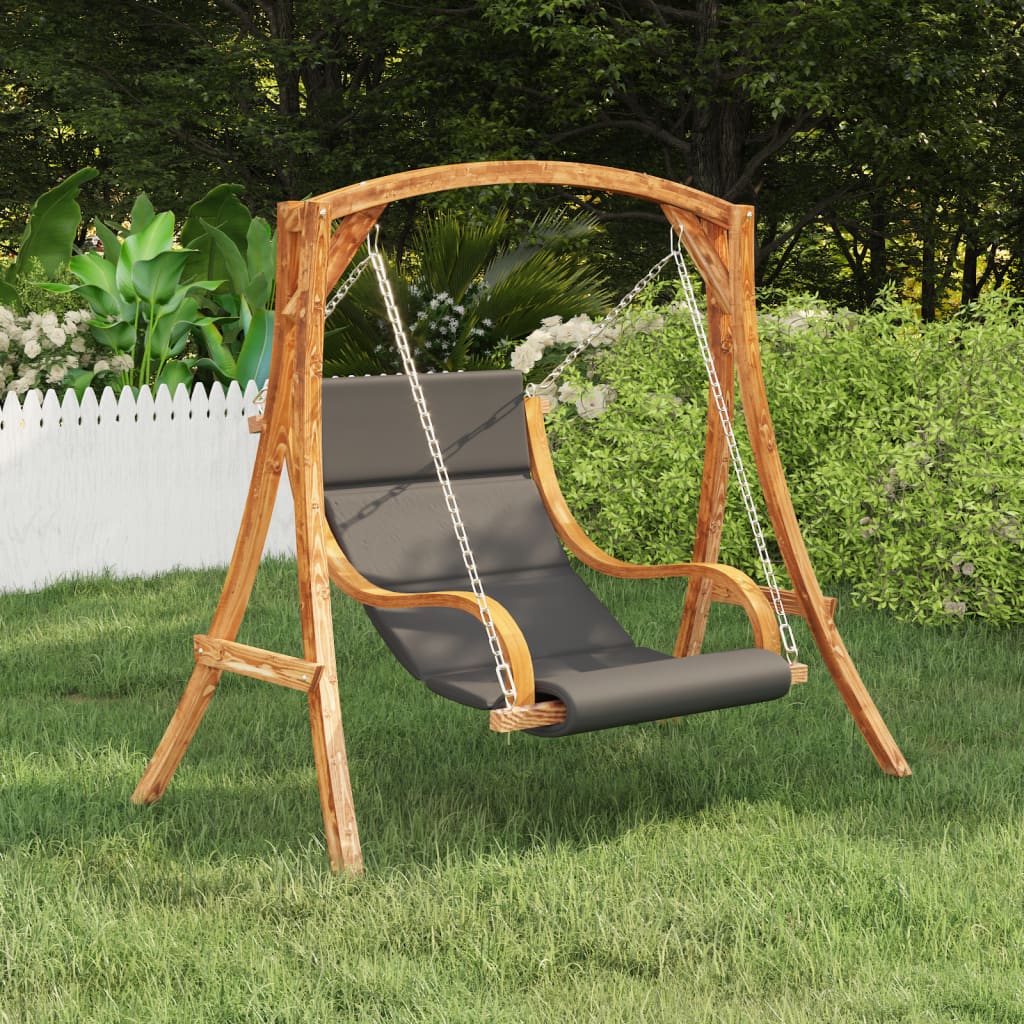 Galleria Design Swing Chair without Swing Frame with Cushion Solid Bent Wood