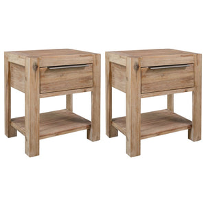 Galleria Design Nightstands with Drawers 2 pcs 40x30x48 cm Solid Acacia Wood
