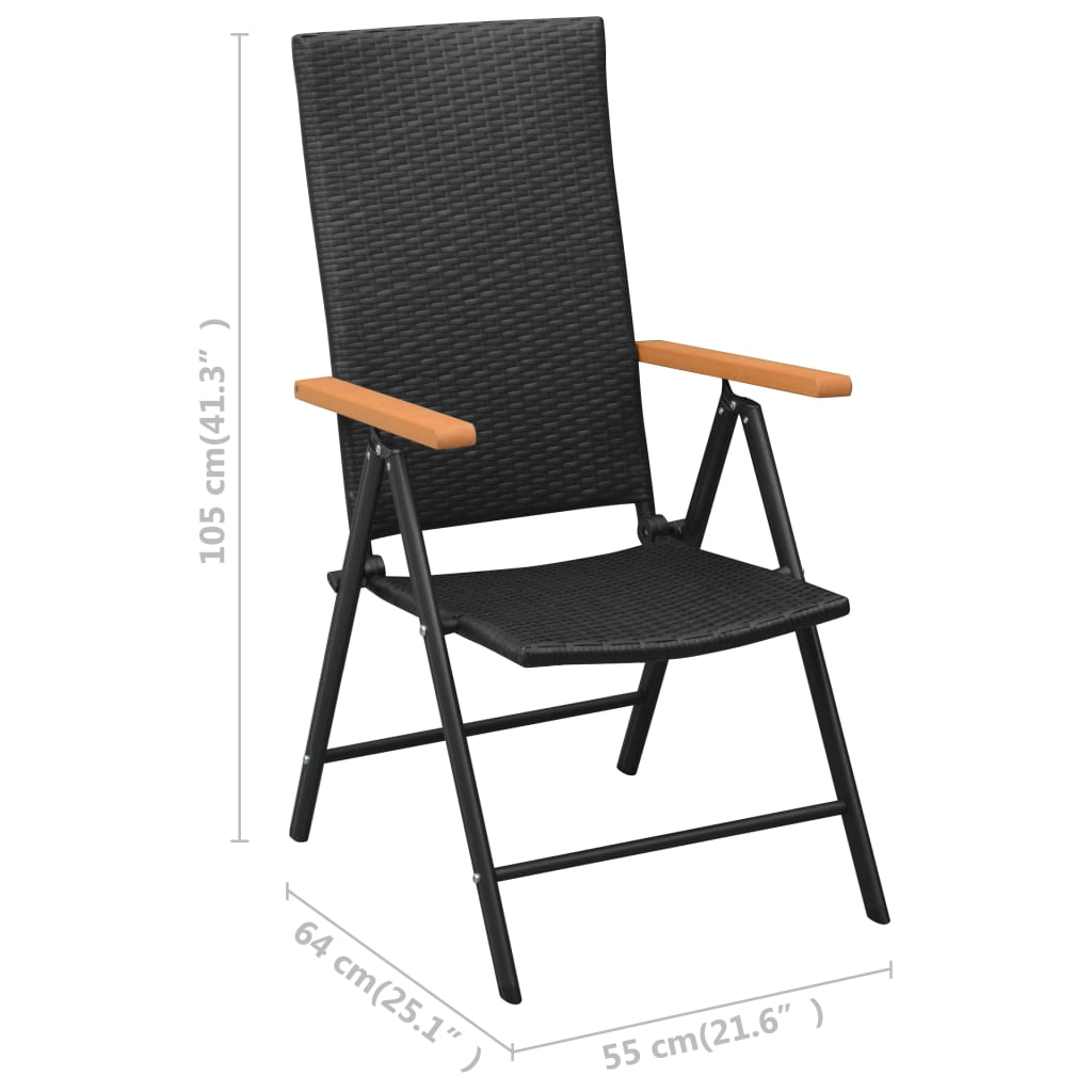 Galleria Design Garden Chairs 4 pcs Poly Rattan Black
