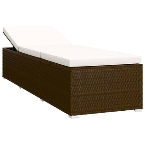 Galleria Design 3 Piece Garden Sun Loungers with Tea Table Poly Rattan Brown