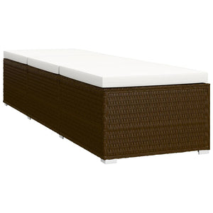 Galleria Design 3 Piece Garden Sun Loungers with Tea Table Poly Rattan Brown