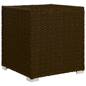 Galleria Design 3 Piece Garden Sun Loungers with Tea Table Poly Rattan Brown