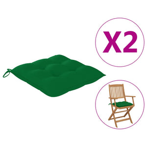 Galleria Design Chair Cushions 2 pcs Green 40x40x7 cm Oxford Fabric