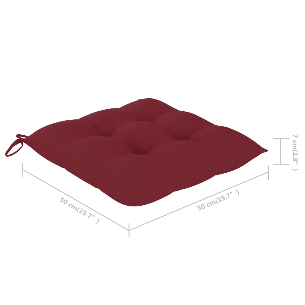 Galleria Design Chair Cushions 2 pcs Wine Red 50x50x7 cm Oxford Fabric