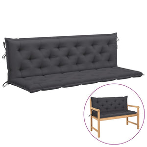 Galleria Design Garden Bench Cushion Anthracite 180x(50+50)x7cm Oxford Fabric