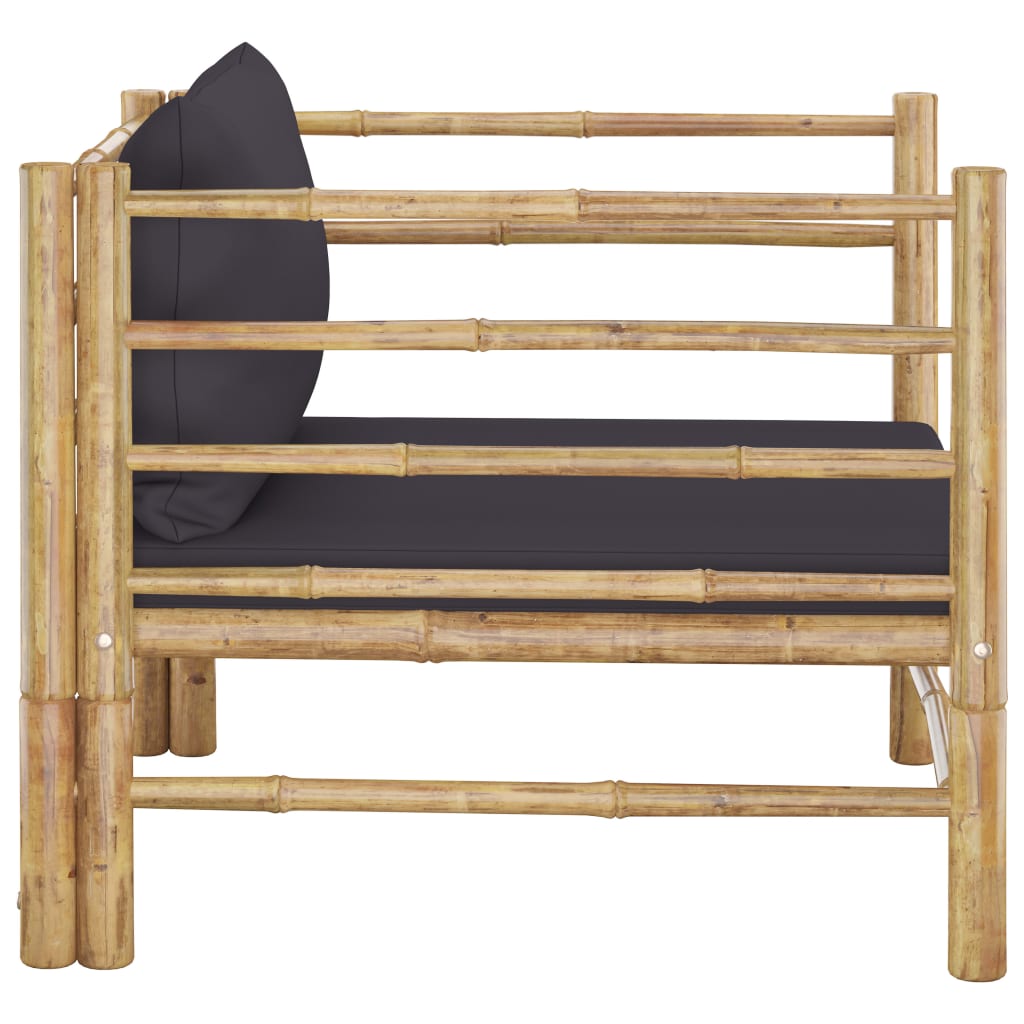 Galleria Design Garden Sofa with Dark Grey Cushions Bamboo