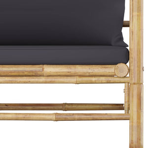 Galleria Design Garden Sofa with Dark Grey Cushions Bamboo