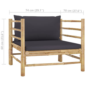 Galleria Design Garden Sofa with Dark Grey Cushions Bamboo