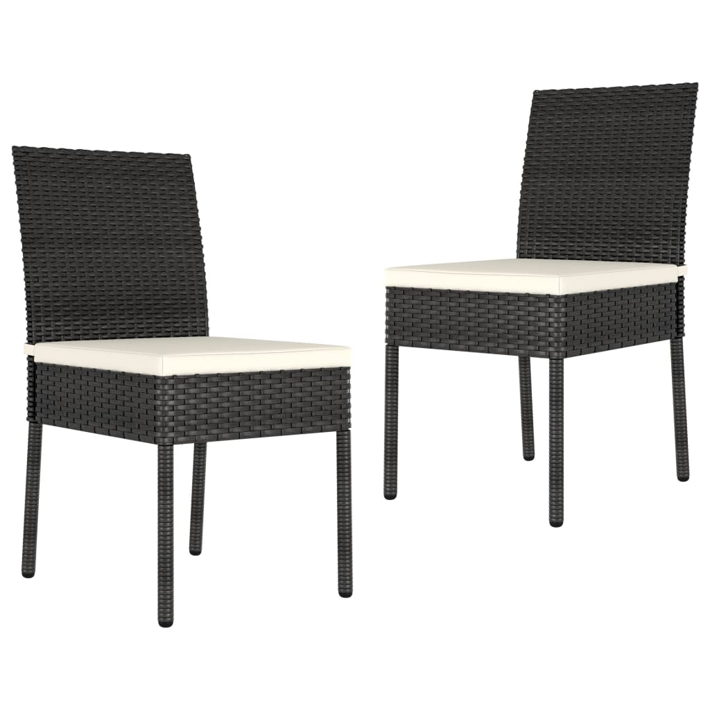 Galleria Design Garden Dining Chairs 2 pcs Poly Rattan Black
