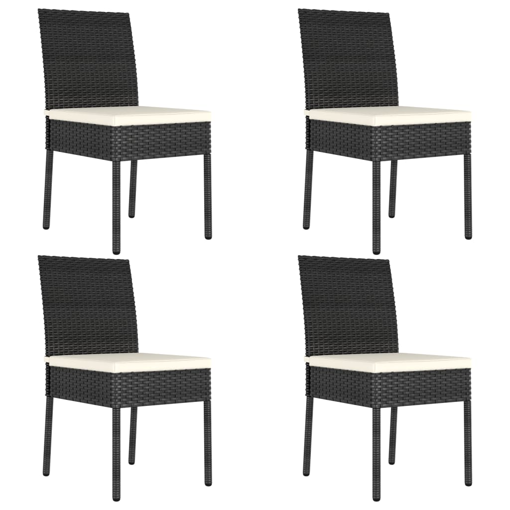 Galleria Design Garden Dining Chairs 4 pcs Poly Rattan Black