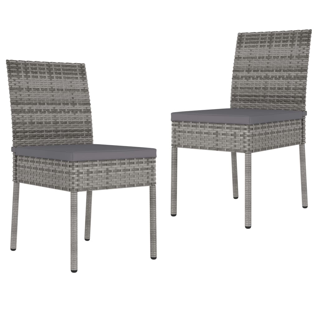 Galleria Design Garden Dining Chairs 2 pcs Poly Rattan Grey