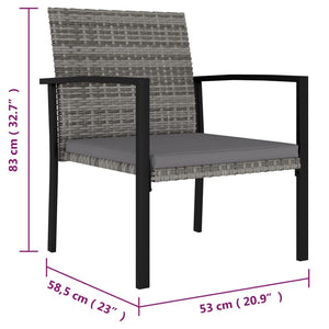 Galleria Design Garden Dining Chairs 2 pcs Poly Rattan Black