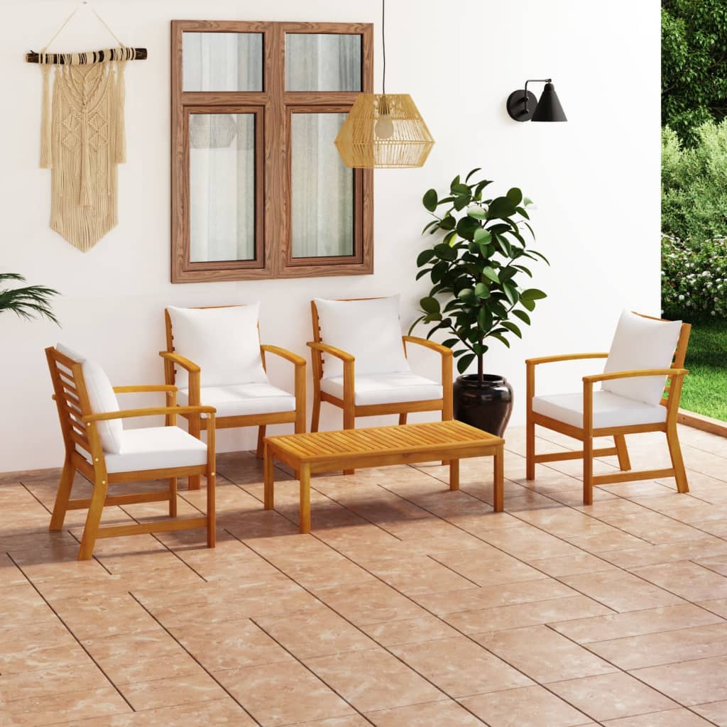 Galleria Design 5 Piece Garden Lounge Set with Cushion Solid Acacia Wood