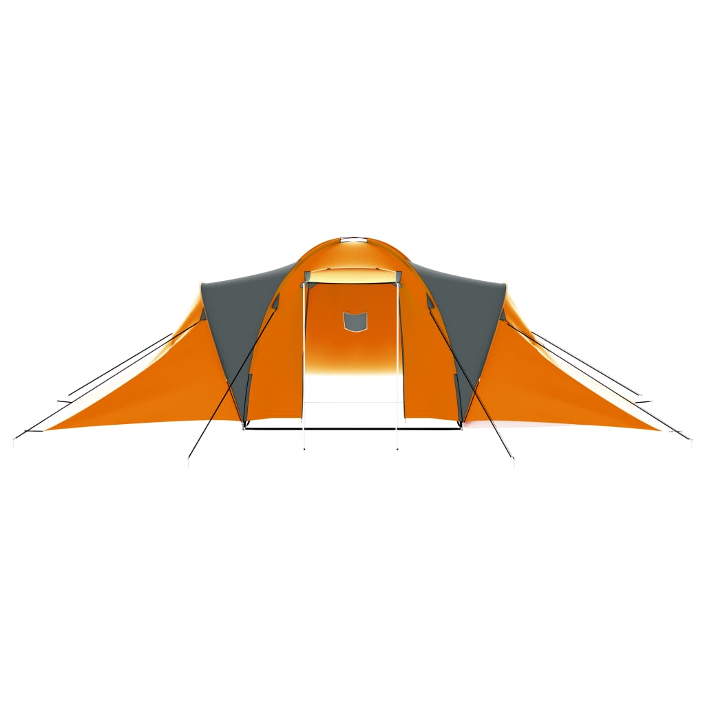Galleria Design Camping Tent 9 Persons Fabric Grey and Orange