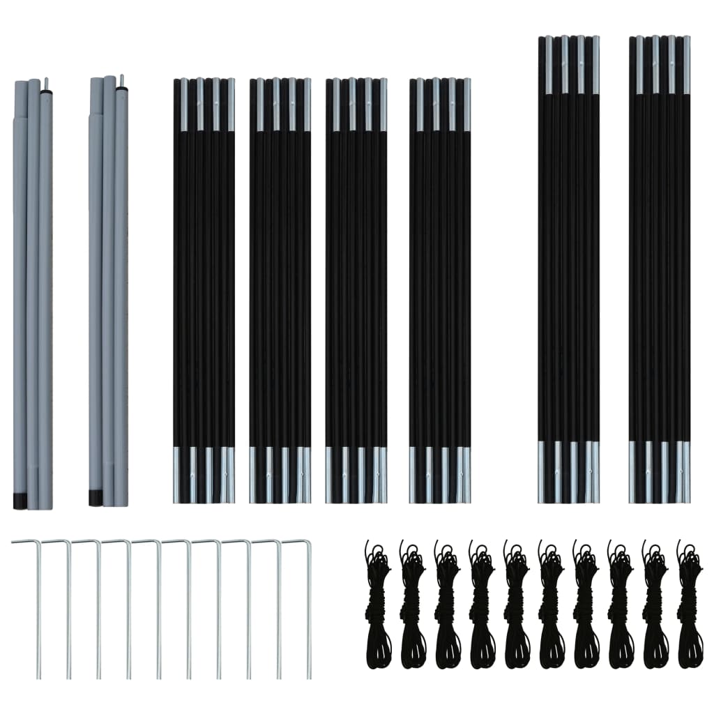 Galleria Design Camping Tent 9 Persons Fabric Grey and Orange