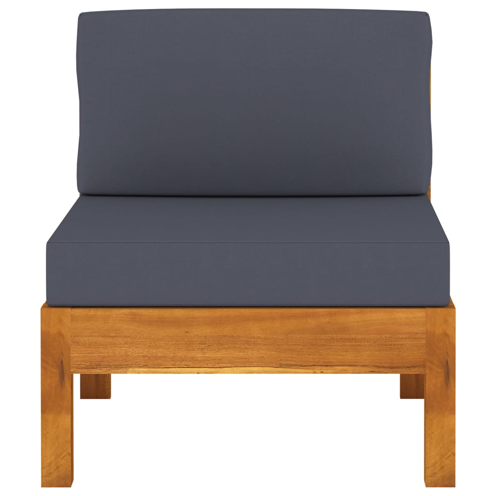 Galleria Design 3-Seater Garden Sofa with Dark Grey Cushions Acacia Wood